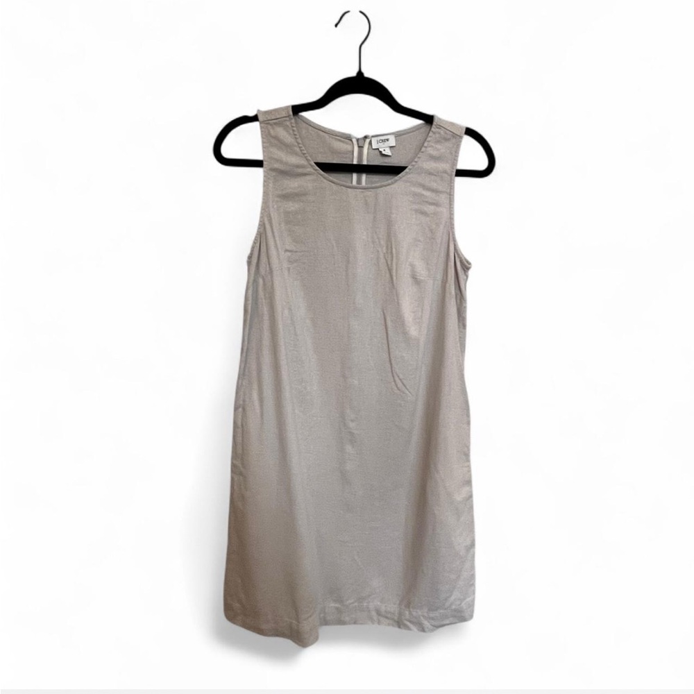 J.Crew Linen Sleeveless Shift Dress Sz 4 Normcore